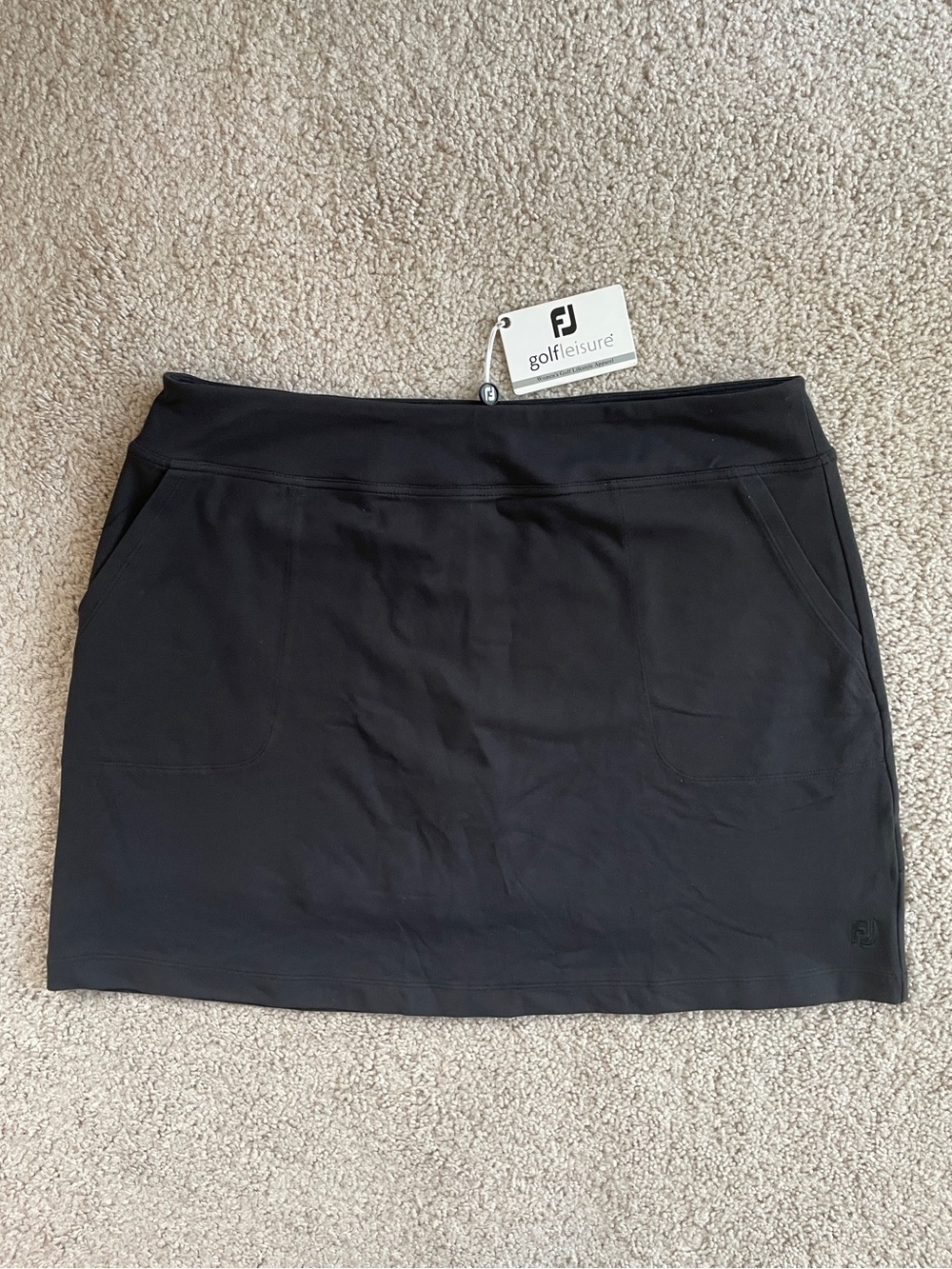 FootJoy Golfleisure Black Mid / High Rise Athletic Knit Golf Skort Size XL